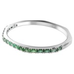 Swarovski armbånd Matrix bangle Baguette cut, Octagon shape, Green, Rhodium plated - 5705785