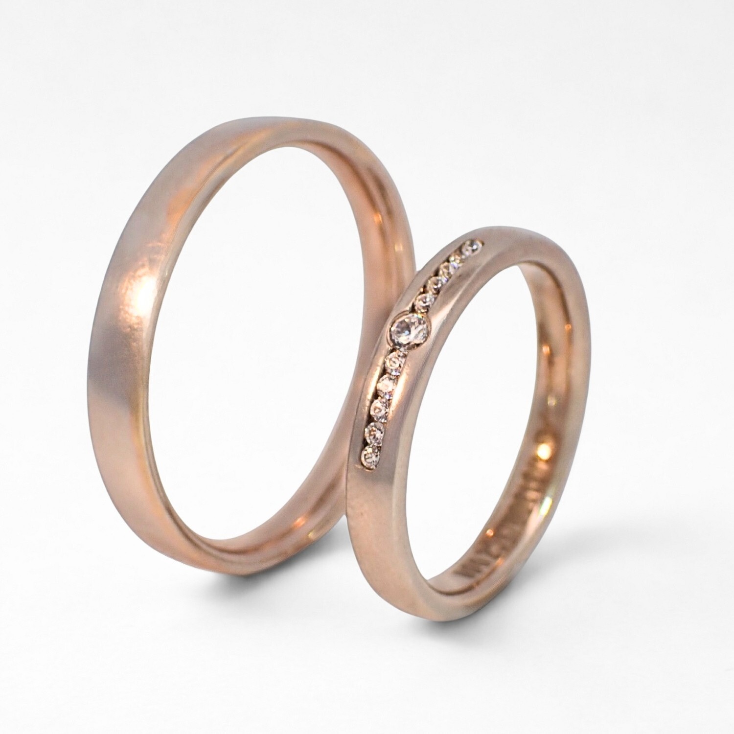 Gifteringer nøttefarget gull 14 kt, 3 mm. GERSTNER - 431309