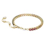 Swarovski armbånd Matrix Tennis bracelet Round cut, Multicolored, Gold-tone plated - 5685691