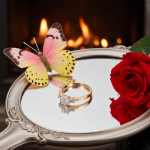 Diamantring - forlovelsesring i gult gull med  0,22 ct W-Si - Bur538279