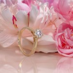 Diamantring forlovelsesring  0,70 ct TW-SI i 14kt gult gull Leticia -18007070gg