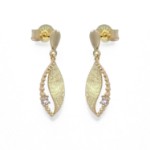 Øredobber i gult gull 14kt med zirkonia - bur2341881