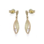 Øredobber i gult gull 14kt med zirkonia - bur2341881