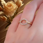 Bilde av Gullring med zirkonia -BUR594088