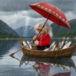 Bunadsparaply rød, Trønder - 0701000266