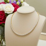 Swarovski collier Matrix Tennis Round cut, White, Gold-tone plated - 5681795