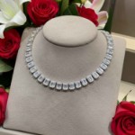 Swarovski smykke Millenia necklace Octagon cut crystals, White, Rhodium plated - 5614929