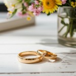 Gifteringer i gult gull 14 kt, 4 mm. GERSTNER - 28271