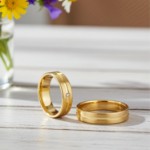 Gifteringer i gult gull 14 kt, 4.5 mm. GERSTNER -20916