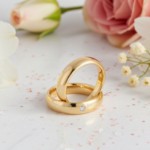 Gifteringer i gult gull 14 kt, 5 mm. GERSTNER - 26199