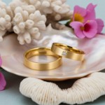 Gifteringer i gult gull 14 kt, 5 mm. GERSTNER - 200090