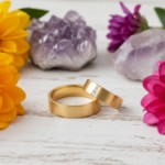 Gifteringer i gult gull 14 kt, 6 mm. GERSTNER - 202660