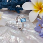 Forlovelesring med Emerald cut blå Lab Grown diamant 0,79ct VVS2. Leticia - LG725510239