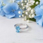 Forlovelesring med Oval blå Lab Grown diamant 0,72ct VS2. Leticia - 25100530LG