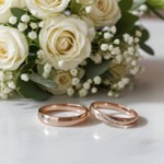 Gifteringer i nøttefarget gull 14 kt, 3.5 mm & 4 mm. GERSTNER - 31283