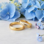 Gifteringer i gult gull 14 kt, 4 mm. GERSTNER - 20075