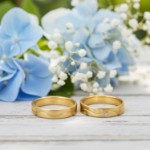 Gifteringer i gult gull 14 kt, 5 mm. GERSTNER -282660