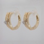 Diamantøredobber i 14kt gull med diamanter 0,06ct W-Si - Bur738266