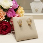 Diamantøredobber i 14kt gull med diamanter 0,06ct W-Si - Bur738266