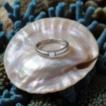 Alliansering i hvitt gull med 0,05 ct diamant- 8501005