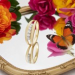 Gullring i 14 kt gull med zirkonia - Bur594449