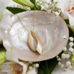 Smykke i gult gull 14 kt med diamanter 0,050 ct - 233931