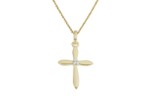 Kors i gull 14kt med 0,01ct W-P - Bur310714