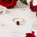 Gullring i 14kt med granat - Bur620400ggr