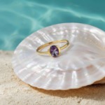 Gullring 14 kt med ametyst - bur585706a