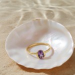 Gullring 14 kt med ametyst - bur585706a