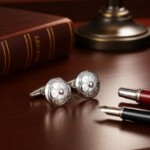 Mansjettknappar med botn, oksidert- 076100