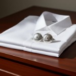 Mansjettknappar med botn, oksidert- 076100