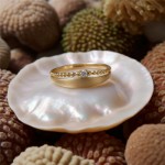 Gullring i 14kt gull med zirkonia - Bur585908