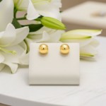 Gulløredobber. Gult gull 14 kt, kule er 6 mm - 46943