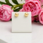 Gulløredobber. Gult gull 14 kt, kule er 6 mm - 46943