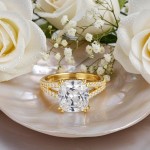 Swarovski Stilla cocktail ring Square cut, White, Gold-tone plated - 5693501