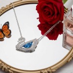 Swarovski smykke Dancing Swan Necklace, Blue, Rhodium plated - 5533397