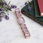 Swarovski klokke Watch Octagon cut bracelet, Purple, Champagne gold-tone finish - 5722364