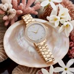 Swarovski klokke Matrix 3-link watch Swiss Made, Metal bracelet, Gold tone, Champagne gold-tone finish - 5715026