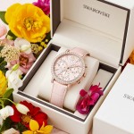 Swarovski klokke Matrix Tennis Chrono watch Swiss Made, Leather strap, Pink, Rose gold-tone finish - 5698300
