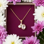 Smykke i gult gull 14 kt med syntetisk Opal - 27605