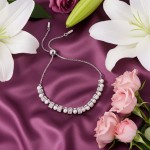 Swarovski armbånd Matrix bracelet Crystal pearl, Round cut, White, Rhodium plated - 5689633