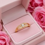 Gullring med zirkonia -BURS8S699