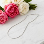 Veneziansk sølv rhodinert kjede 45 cm / 0.9 mm -121050545