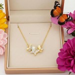 Swarovski smykke Idyllia Lilia necklace Butterfly, White, Gold-tone plated - 5736068