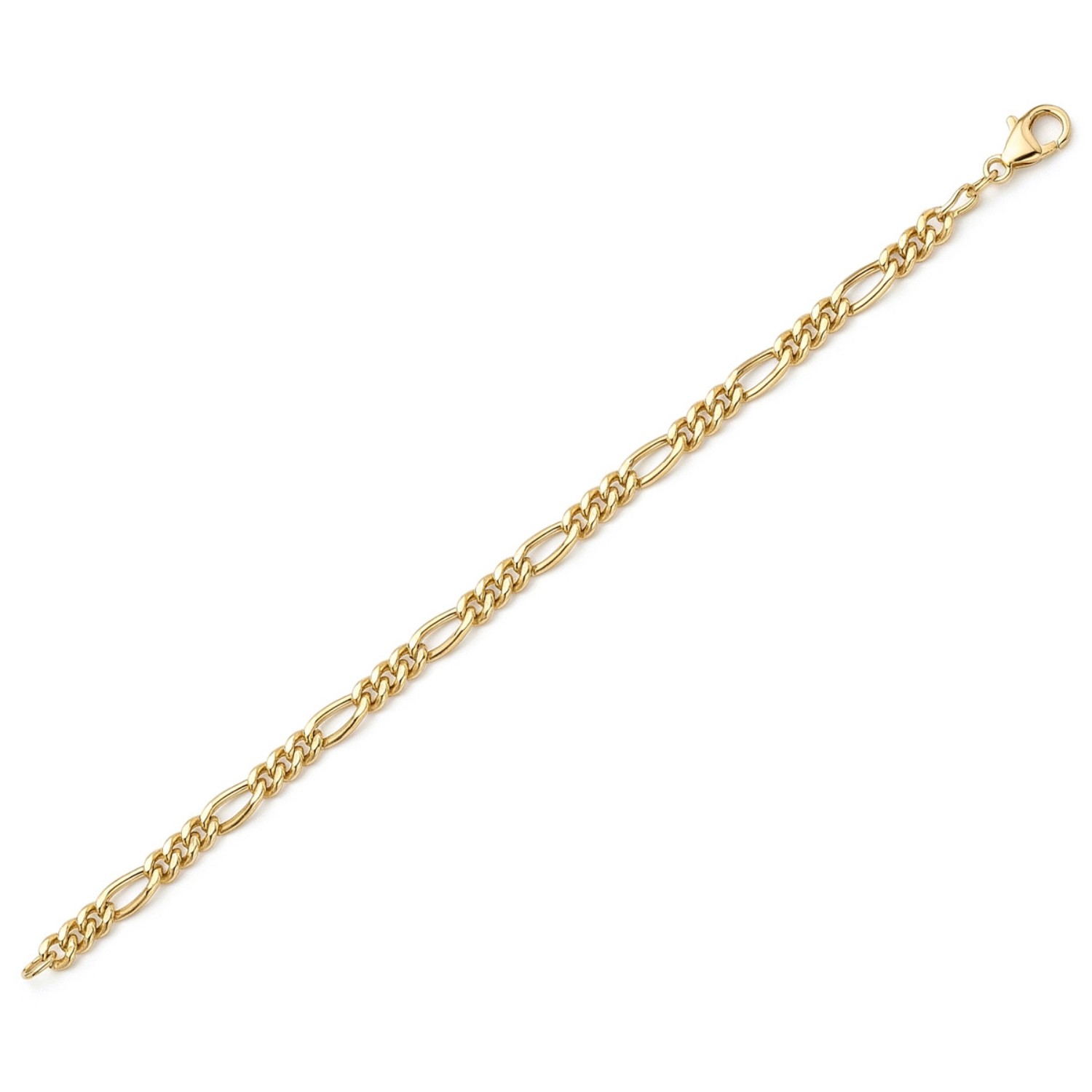 Armbånd i gult gull 14kt, 19 cm. Figaro - 60126