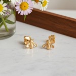 Ørepynt Redd en Bie i gult gull 14K - 47554