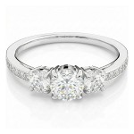 Swarovski Attract Trilogy ring Round cut, White, Silver-tone finish - 5656291