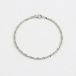 Armbånd gull. SINGAPORE mønster i hvitt gull 14 kt, 18 cm/2,2 mm - 18HV2218