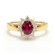 Diamantring i gull 14kt med 0,15 ct TW-Si  og rubin - COC157250